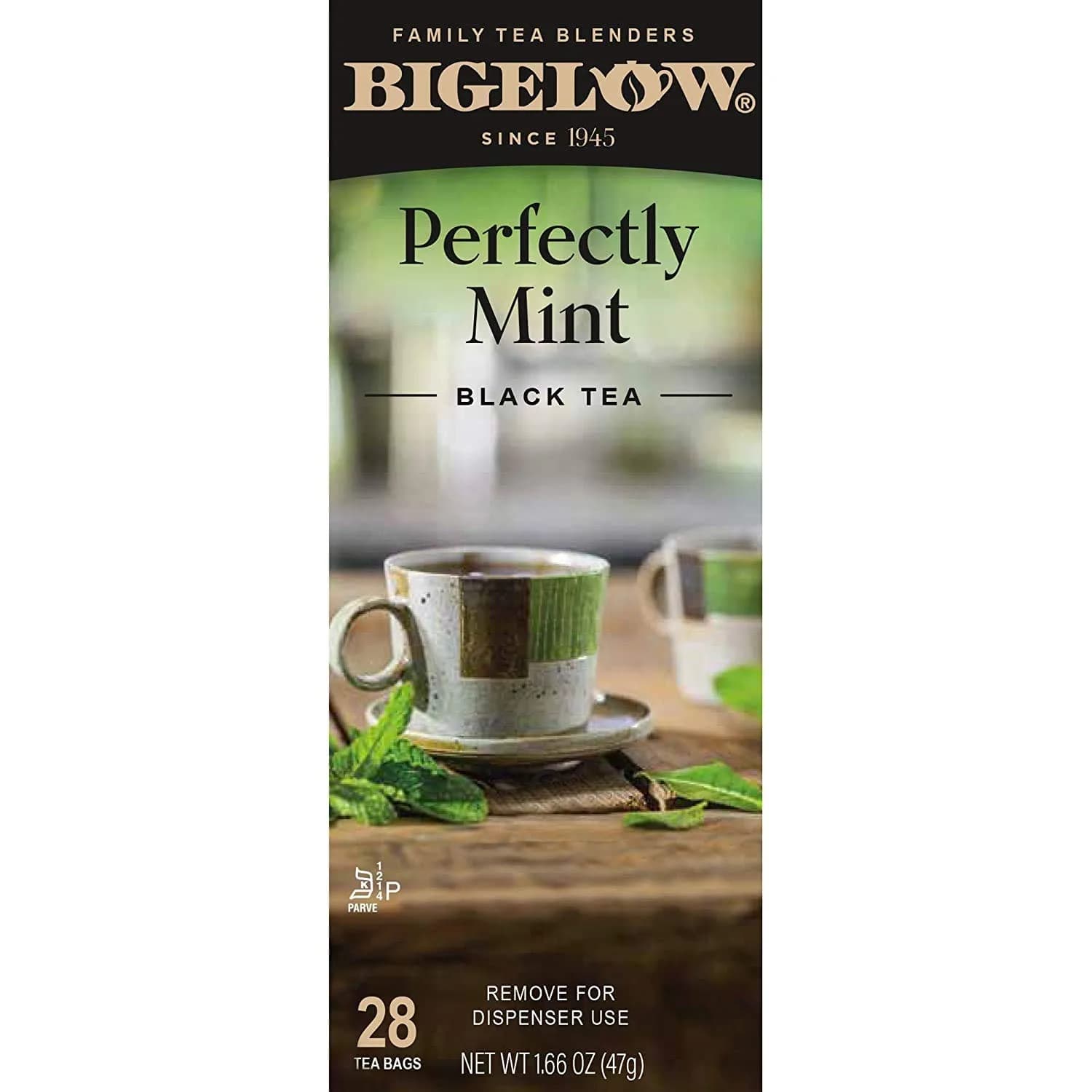 Bigelow Plantation Mint Tea Bags 28-Count Pack of 6 | Organic Mint Flavor, Sealed Pack, 168 Teabags
