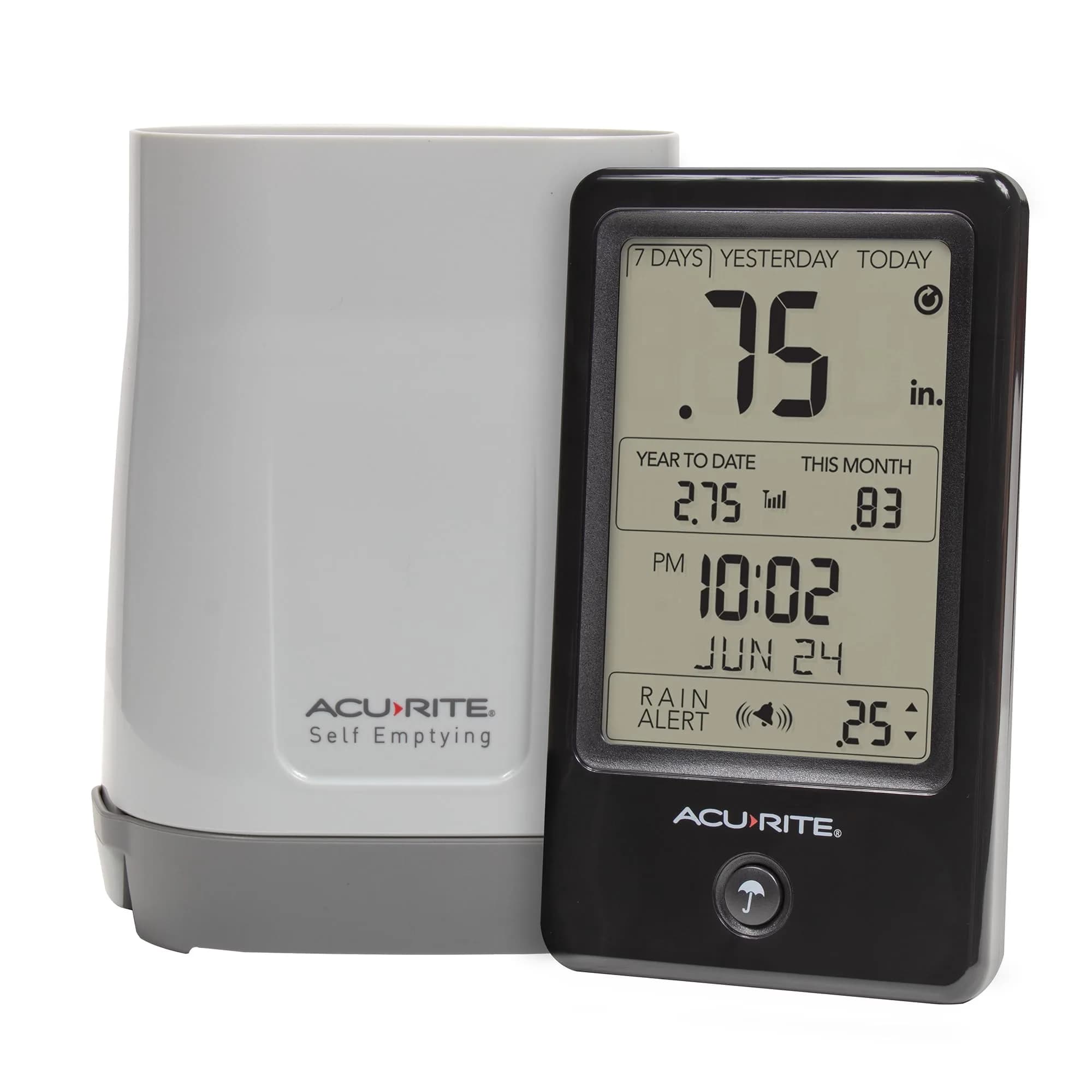 AcuRite Wireless Rain Gauge with Self-Emptying Collector & Alerts (0.9 lb) | Measures Rainfall Accurately - main product image