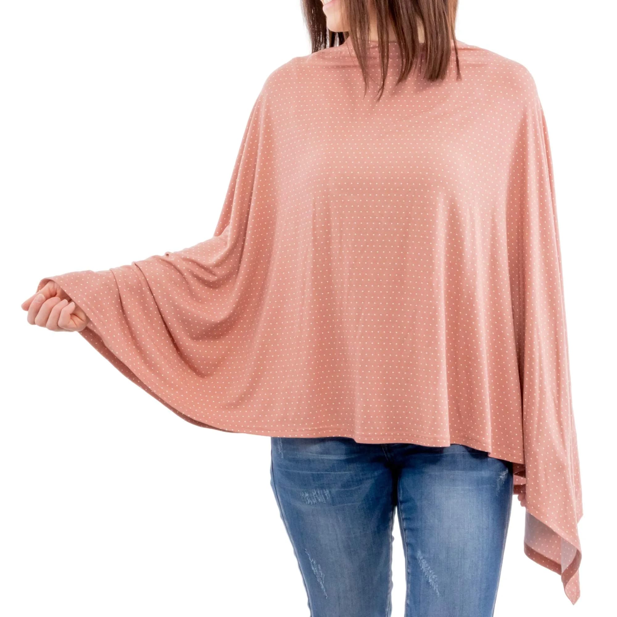 WeeSprout Nursing Cover Grey Stripe | Breathable Lenzing Modal Poncho with Hands-Free View - main product image