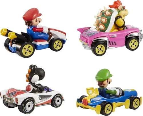 Hot Wheels Mario Kart Set of 4 Die-Cast Toy Cars | 1:64 Scale Replica for Kids 3+ thumbnail 5