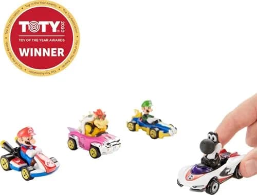 Hot Wheels Mario Kart Set of 4 Die-Cast Toy Cars | 1:64 Scale Replica for Kids 3+ thumbnail 2