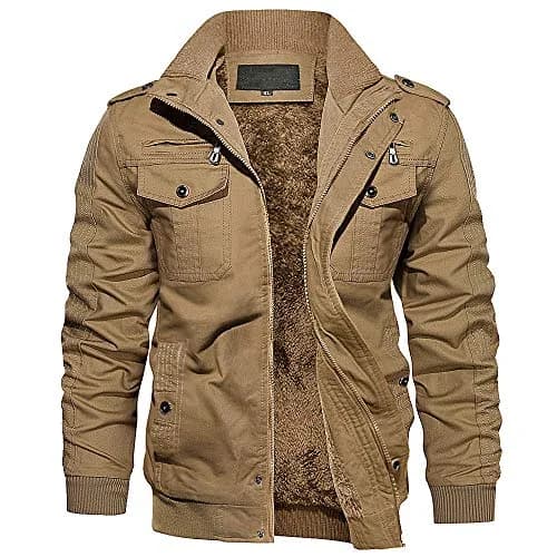 EKLENTSON Mens Winter Jacket with Multi Pockets Fleece Lined Military Coat | Regular Fit, Cotton Shell, Thick & Windproof (73-120c) thumbnail 1