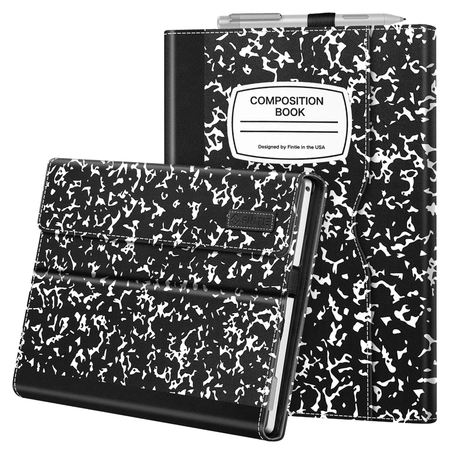 Fintie Case for Microsoft Surface Pro 7 Plus, Pro 7/6/5/4/3 12.3-inch (30.2 cm) Tablet | Composition Book Design — composition book