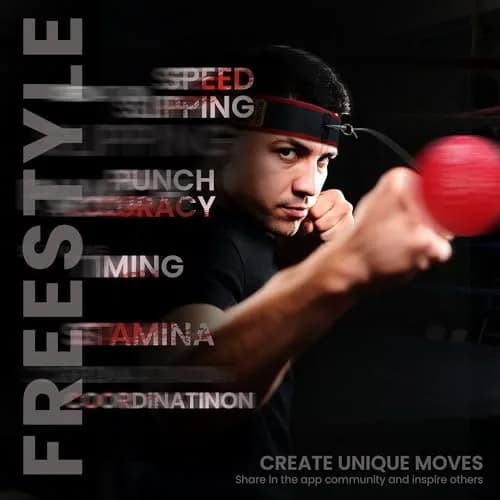 YMX BOXING Training Reflex Ball with Counter App & Headband | 150g (5.3oz) thumbnail 3
