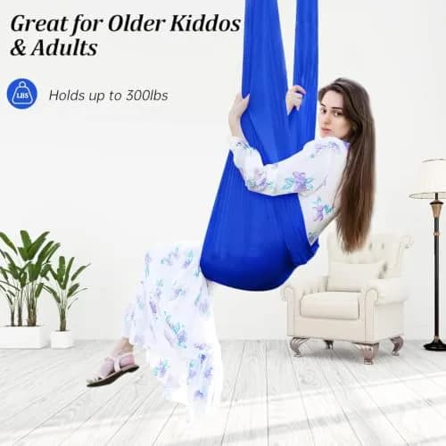 Aokitec Sensory Swing for Kids & Adults, 150cm x 170cm (59"x67") | Indoor Outdoor Cuddle Hammock Chair thumbnail 3