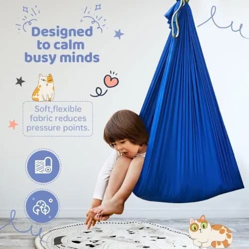 Aokitec Sensory Swing for Kids & Adults, 150cm x 170cm (59"x67") | Indoor Outdoor Cuddle Hammock Chair thumbnail 4