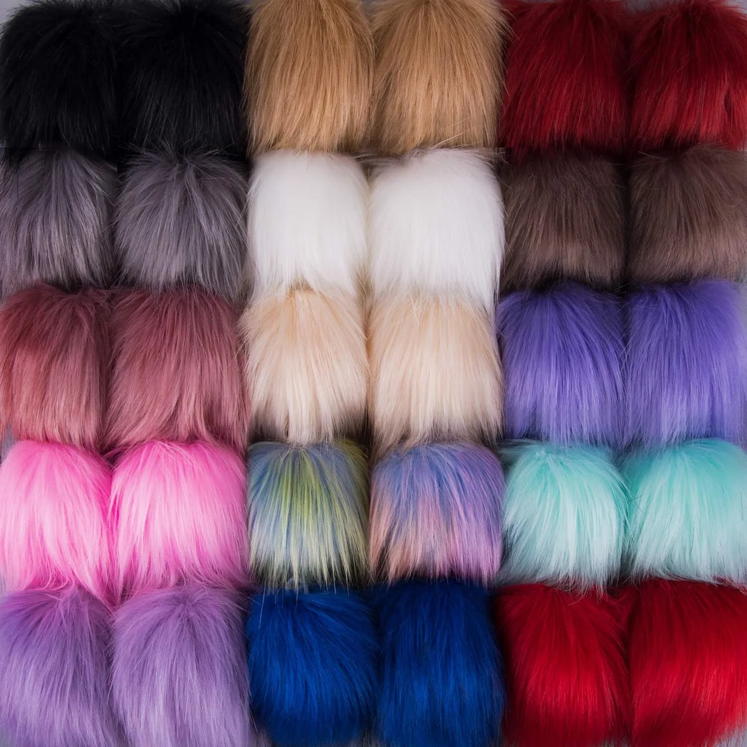 SIQUK Faux Fur Pom Pom for Hats & Accessories | 30 Pcs | 10cm Diameter