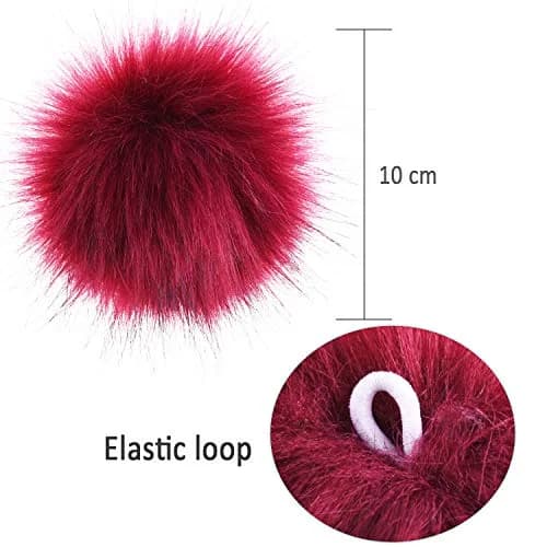 SIQUK Faux Fur Pom Pom for Hats & Accessories | 30 Pcs | 10cm Diameter thumbnail 3
