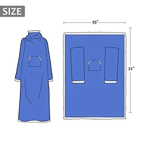 Catalonia Sherpa Wearable Blanket with Sleeves and Kangaroo Pocket | Cozy Plush Throw for Adults thumbnail 7