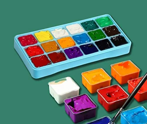 INK LAB Gouache Paint Set Jelly Cup 18 Vibrant Colors | Non Toxic, 30ml/Cup for Artists & Kids thumbnail 4
