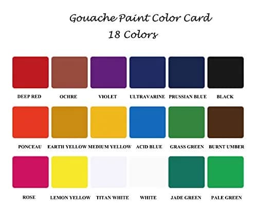 INK LAB Gouache Paint Set Jelly Cup 18 Vibrant Colors | Non Toxic, 30ml/Cup for Artists & Kids thumbnail 3