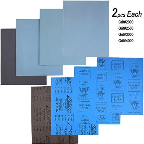 CenterZ 9x11 inch 18 Sheets Sandpaper Wet/Dry 2000-12000 Grit | Assorted Fine Abrasive Pads for Automotive & Wood Finishing thumbnail 4