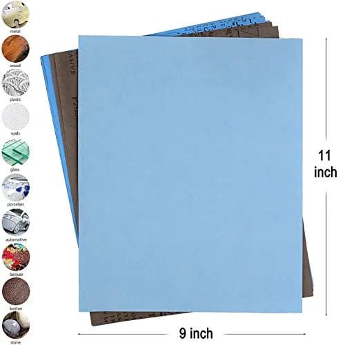 CenterZ 9x11 inch 18 Sheets Sandpaper Wet/Dry 2000-12000 Grit | Assorted Fine Abrasive Pads for Automotive & Wood Finishing thumbnail 2