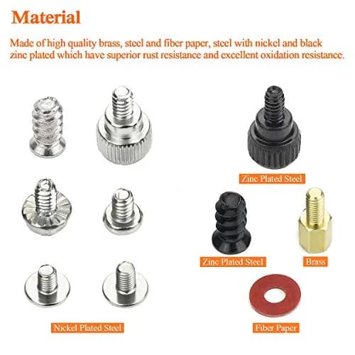 HELIFOUNER 360 Pieces Computer Screw Assortment Kit for Hard Drive, Motherboard, Fan, Power, Graphics | High-Quality Brass & Steel thumbnail 3