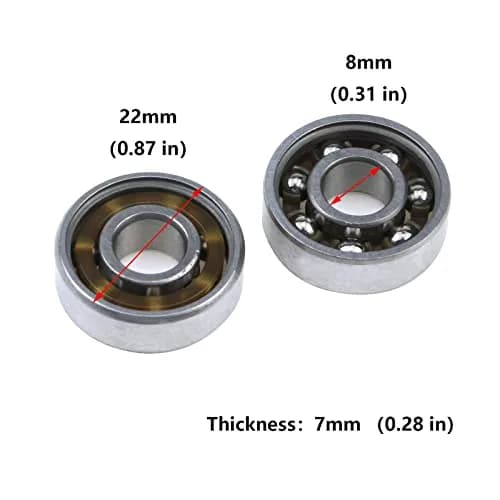 Antrader Steel Ball Bearings 8x22x7mm | Durable Chrome Steel Fidget Spinner Bearings thumbnail 3