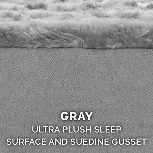 Furhaven Replacement Dog Bed Cover Ultra Plush Faux Fur & Suede Mattress, Machine Washable - Gray, Jumbo (X-Large) | Fits 40" x 32" foam mattress thumbnail 4