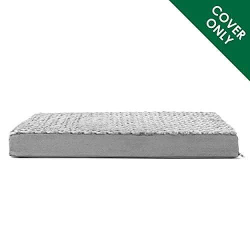 Furhaven Replacement Dog Bed Cover Ultra Plush Faux Fur & Suede Mattress, Machine Washable - Gray, Jumbo (X-Large) | Fits 40" x 32" foam mattress thumbnail 2