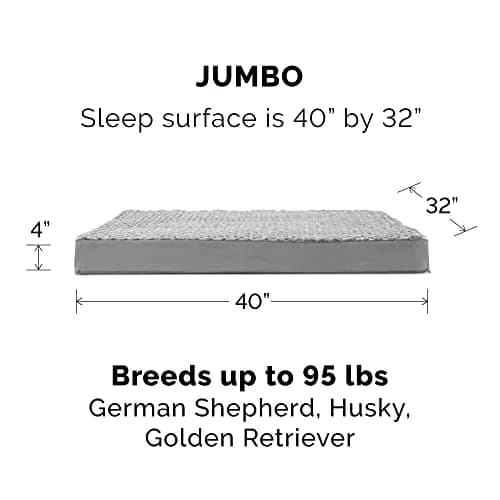 Furhaven Replacement Dog Bed Cover Ultra Plush Faux Fur & Suede Mattress, Machine Washable - Gray, Jumbo (X-Large) | Fits 40" x 32" foam mattress thumbnail 3