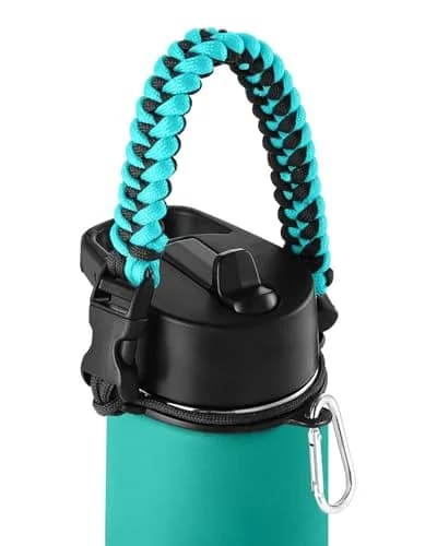 IRON °FLASK Paracord Handle for Wide Mouth Water Bottles - Aquamarine | Fits 10-64 Oz Bottles thumbnail 1