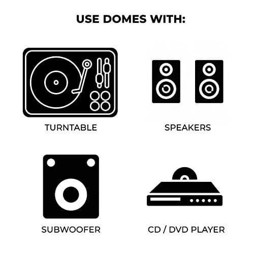 Soundrise Domes Isolation Pads - Black Silicone Anti-Vibration Feet for Speakers & Turntables, 1.27 cm (0.5 inch) Thick | 55 lb Load Capacity thumbnail 8