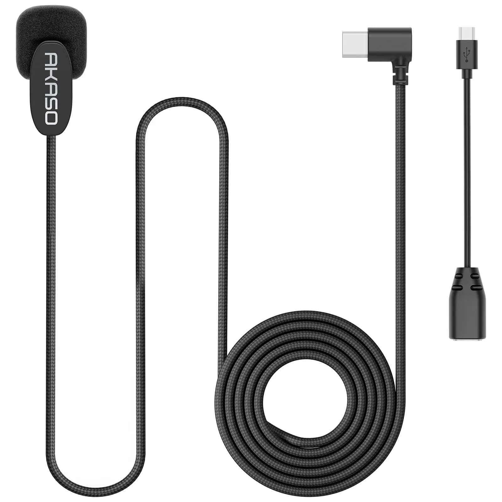 AKASO External Microphone for Action Cameras | Mini Unidirectional USB Microphone (15g) - main product image