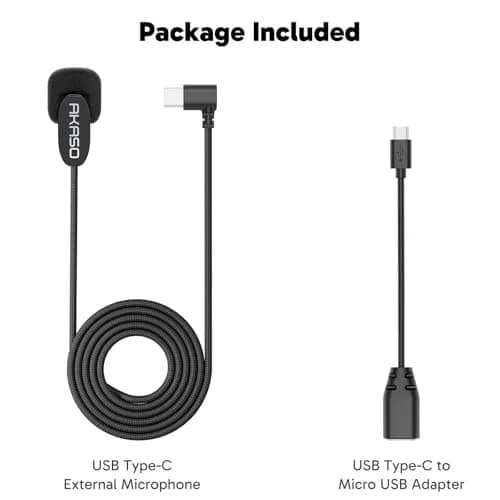 AKASO External Microphone for Action Cameras | Mini Unidirectional USB Microphone (15g) thumbnail 5