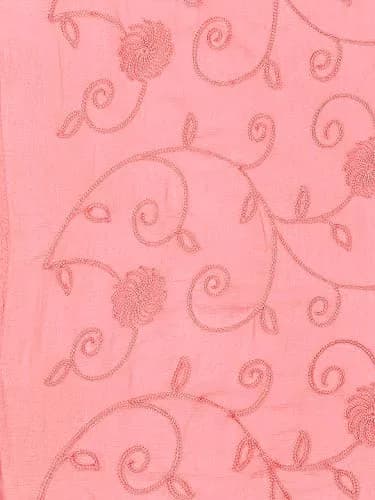 DUPATTA BAZAAR Embroidered Peach Chiffon Dupatta 94cm (37in) x 24cm (9.4in) | Aari Work Elegance thumbnail 5