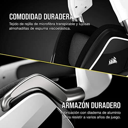 Corsair Void RGB Elite Wireless Gaming Headset – 7.1 Surround Sound – 16-Hour Battery – PC, Mac, PS5, PS4 – White thumbnail 4