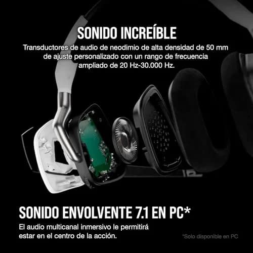 Corsair Void RGB Elite Wireless Gaming Headset – 7.1 Surround Sound – 16-Hour Battery – PC, Mac, PS5, PS4 – White thumbnail 3