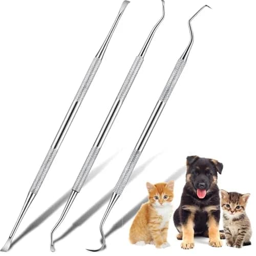 Hotop Stainless Steel Dog Tooth Scaler & Scraper 3 Pcs | Tartar & Plaque Removal Tool for Dogs thumbnail 1