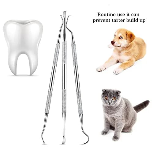 Hotop Stainless Steel Dog Tooth Scaler & Scraper 3 Pcs | Tartar & Plaque Removal Tool for Dogs thumbnail 3