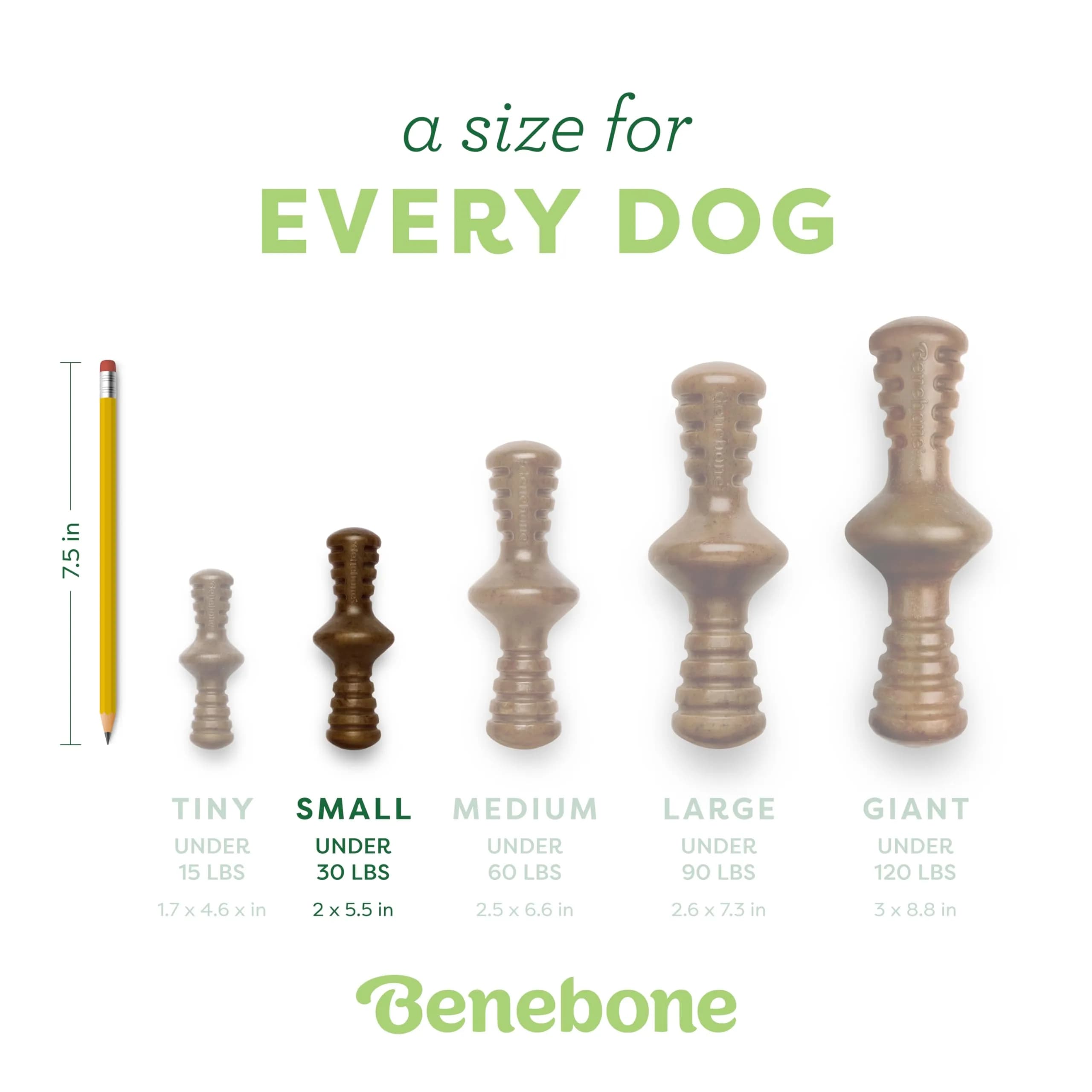Benebone Zaggler Rolling Dog Chew Toy for Aggressive Chewers, Real Bacon, Small - view 4