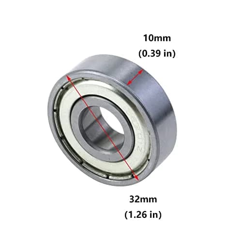 Antrader 12x32x10mm 6201Z Deep Groove Ball Bearing | Double Shielded, Alloy Steel, 2 Pack thumbnail 3