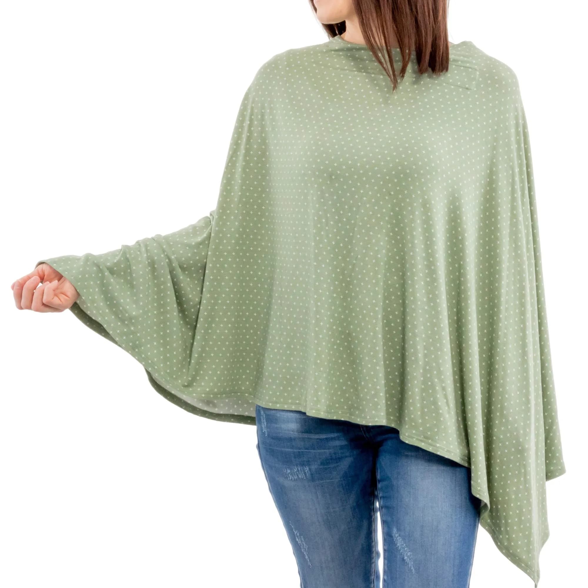 WeeSprout Nursing Cover Rosemary Stitch | Breathable Lenzing Modal Poncho with Hands-Free View - main product image