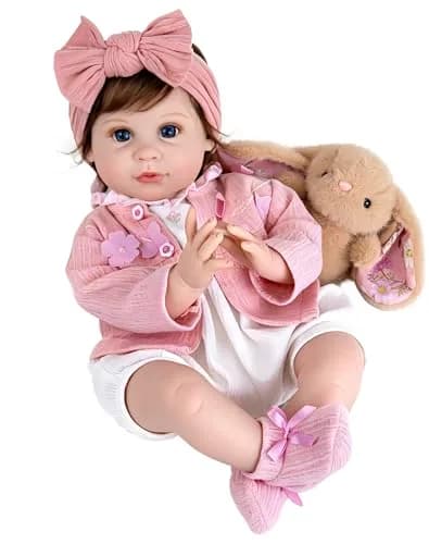 Aori Reborn Baby Dolls 22-Inch Lifelike Baby Girl Pink Outfit | Safe, Handcrafted, Perfect for Kids & Collectors thumbnail 1