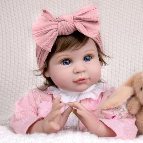 Aori Reborn Baby Dolls 22-Inch Lifelike Baby Girl Pink Outfit | Safe, Handcrafted, Perfect for Kids & Collectors thumbnail 3