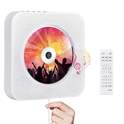 Qoosea Portable CD Player with Bluetooth Wall Mountable Home Audio Boombox 1 Disc, 540g (1.19 lb) | FM Radio, HiFi Speakers, Remote Control thumbnail 1