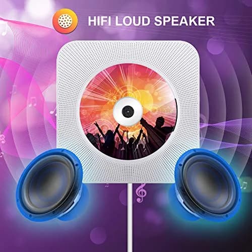 Qoosea Portable CD Player with Bluetooth Wall Mountable Home Audio Boombox 1 Disc, 540g (1.19 lb) | FM Radio, HiFi Speakers, Remote Control thumbnail 4