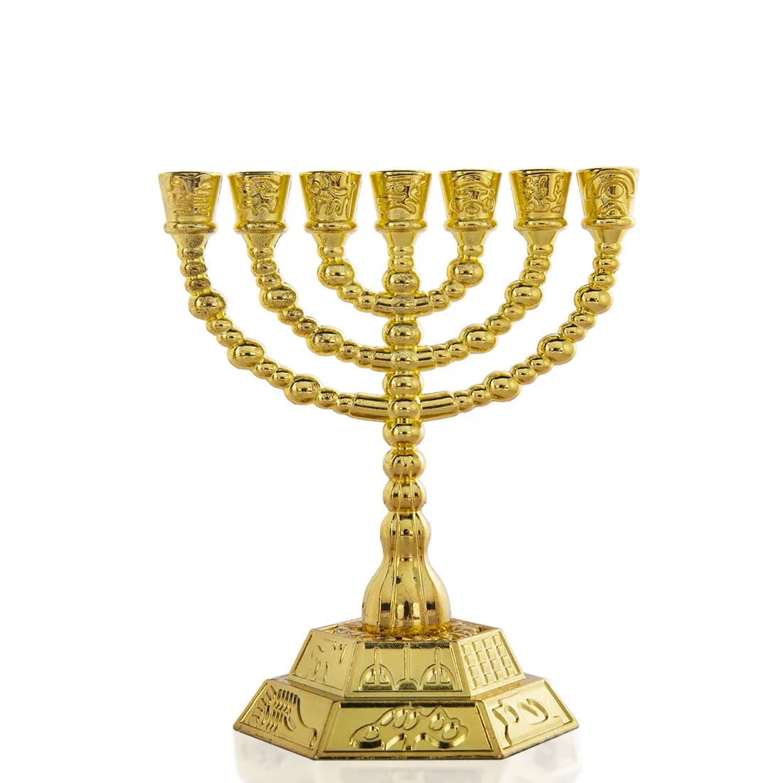 YU FENG 7-Branch Hanukkah Menorah Candle Holder 11cm (4.3 inch) | Religious Tabletop Decor - main product image