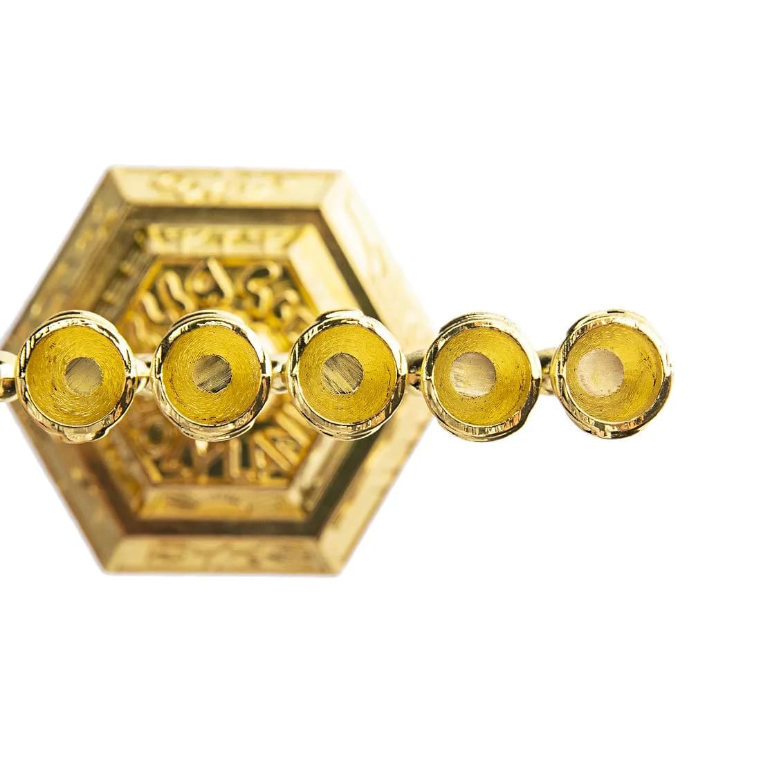YU FENG 7-Branch Hanukkah Menorah Candle Holder 11cm (4.3 inch) | Religious Tabletop Decor - view 3