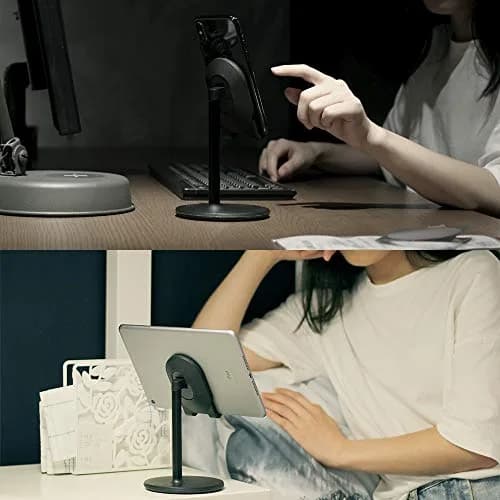 Bright Stone Adjustable Phone Stand for Desk, Black | Compatible with 4"-12.9" Phones/Tablets/iPhone/iPad/Switch thumbnail 3