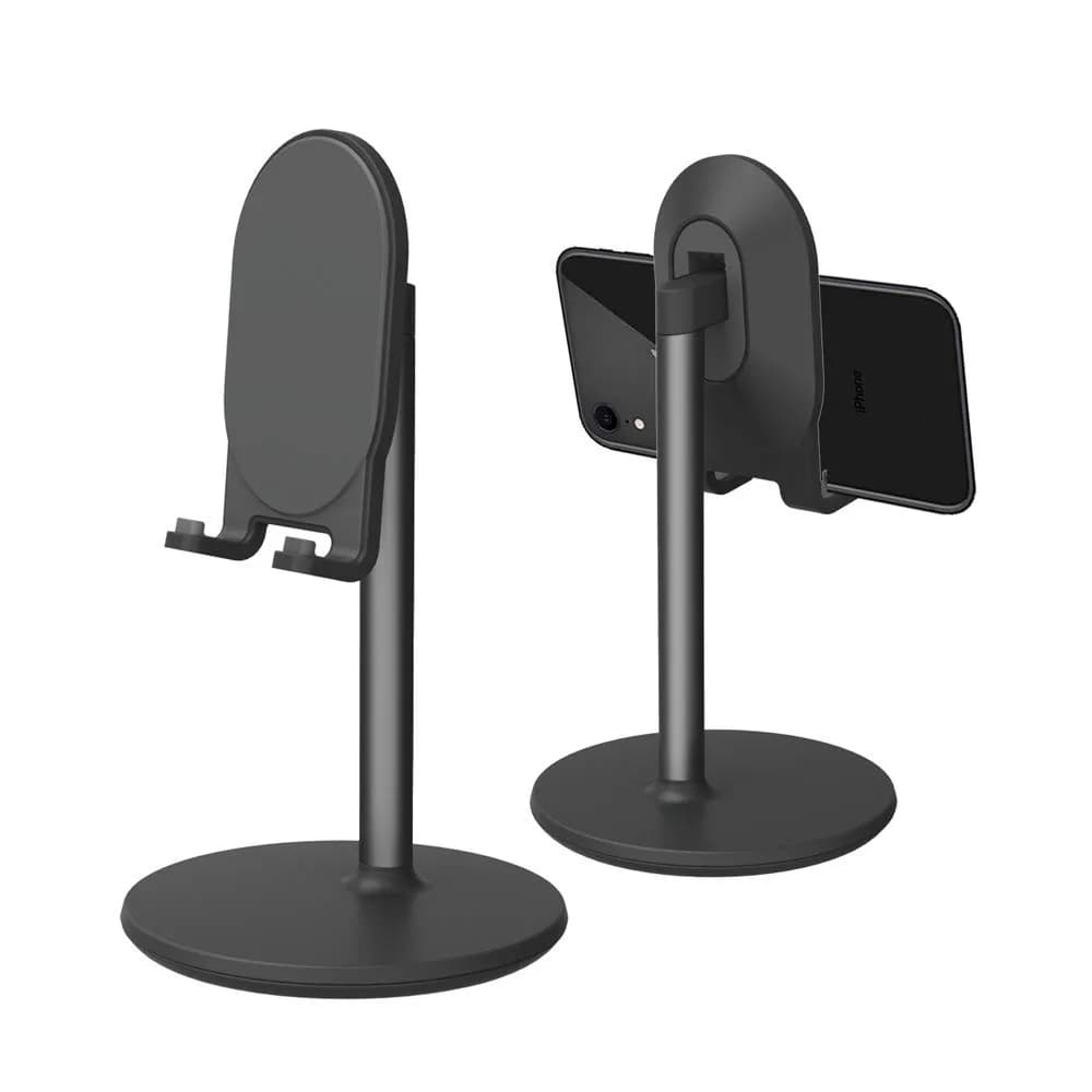 Bright Stone Adjustable Phone Stand for Desk, Black | Compatible with 4"-12.9" Phones/Tablets/iPhone/iPad/Switch - main product image