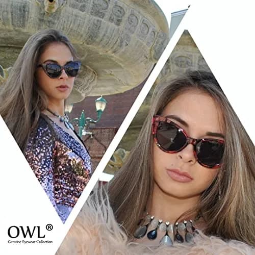 OWL Cat Eye Glasses for Women Vintage - Black White Polka Dots Frame Clear Lens | Small Fit Retro Style thumbnail 7