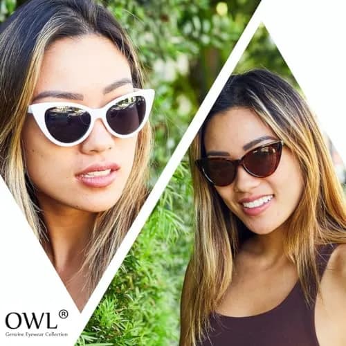 OWL Cat Eye Glasses for Women Vintage - Black White Polka Dots Frame Clear Lens | Small Fit Retro Style thumbnail 8