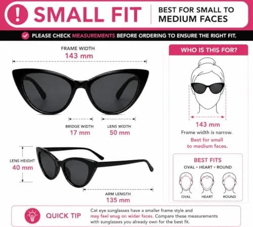 OWL Cat Eye Glasses for Women Vintage - Black White Polka Dots Frame Clear Lens | Small Fit Retro Style thumbnail 2