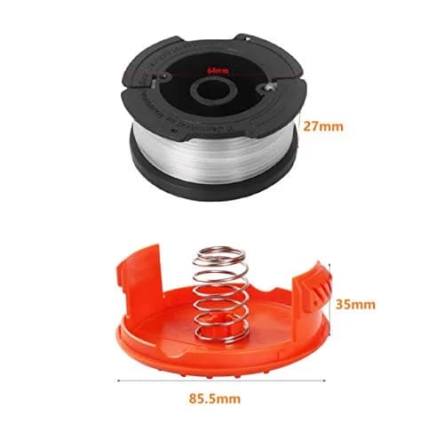 Lucky Seven AF-100 Spool Compatible with Black & Decker AF-100-3ZP 0.065" String Trimmer Line Replacement for GH900 GH600 String Trimmer (8 Spools + 2 Caps and Springs) | Premium Replacement for Black & Decker thumbnail 2