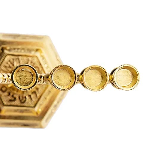 YU FENG 7 Branch Menorah Candle Holder 15.8cm (6.22 inches) | Hanukkah Decoration for Shabbat & Tabernacle thumbnail 3