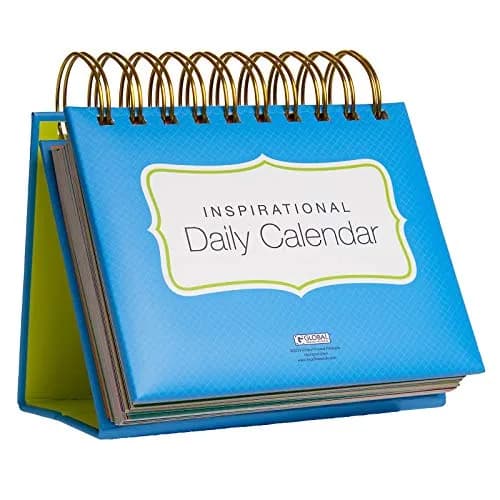 EXCELLO GLOBAL PRODUCTS Motivational & Inspirational Perpetual Daily Flip Calendar Bright Colors | Self-Standing Easel, Durable & Long-Lasting thumbnail 1