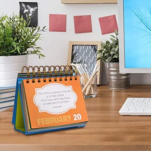 EXCELLO GLOBAL PRODUCTS Motivational & Inspirational Perpetual Daily Flip Calendar Bright Colors | Self-Standing Easel, Durable & Long-Lasting thumbnail 5