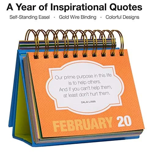 EXCELLO GLOBAL PRODUCTS Motivational & Inspirational Perpetual Daily Flip Calendar Bright Colors | Self-Standing Easel, Durable & Long-Lasting thumbnail 2